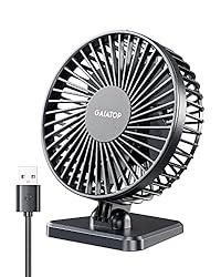 Classic Design & Small Size - Classic design and more compact, less than 8 ounces, take up small space. It is very suitable for home, car, office, outside or traveling. Quiet Operation -The fan is very strong and the noise is less than 50dB even when...