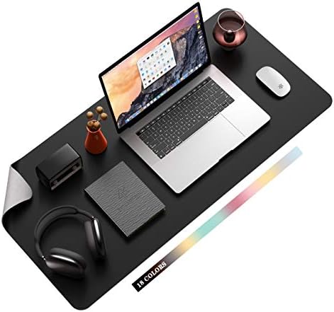 YSAGi Non-Slip Desk Pad, Waterproof PVC Leather Desk Table Protector, Ultra Thin Large Mouse Pad, Easy Clean Laptop Desk Writing Mat for Office Work/Home/Decor (60 x 35 cm, Light Green)