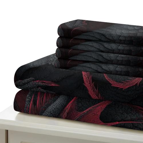 Housse de couette dragon en microfibre premium, parure de lit 3D confortable et résistante - 7