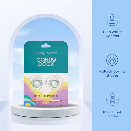 Image of Aquacolor Tricky Turquoise Candy Pack Zero Power Colored Lenses (2 Lens /Box)