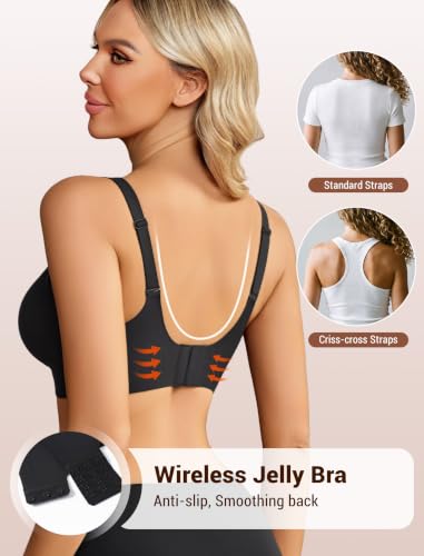 Image of Avidlove Jelly Bras for Women No Underwire Seamless Bralettes Wireless Push Up Scalloped Full Coverage Sports Everyday Bra