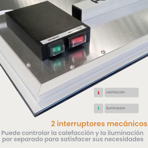 Miniatura 6 de Calefacción Por Infrarrojos De 450 W, Con Iluminación Led, Espejo Infrarrojo, Espejo De Baño, Calefacción De Pared, Radiador, Panel De Calefacción, Calefacción Eléctrica