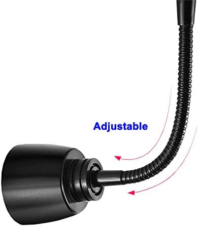 5W Pure White LED Ceiling Light Picture Spot Lamp Fixture Flexible Pipe Painted Black