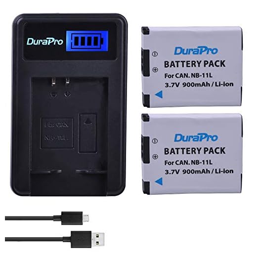 DuraPro 2Packs NB-11L Li-Ionen-Akku NB-11LH + LCD-USB-Ladegerät für Canon PowerShot A2300 A2400 A2500 A2600 A3400 A3500 A4000 is, ELPH 110 115 130 320 340 HS, IXUS 265 132D 140 155 150 145