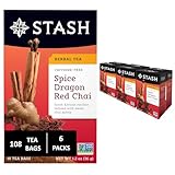 Stash Tea Spice Dragon Red Chai Herbal Tea, Caffeine Free, 18 Bags (Pack Of 6)