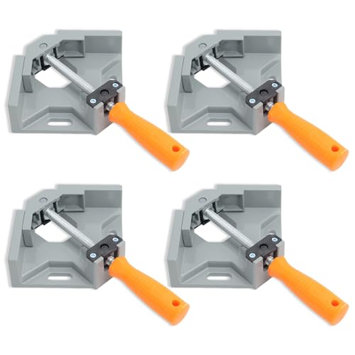 VZXZXE 4 Stück Winkelspanner 90 Grad, Winkelklemme Verstellbar, Eckklemmen für Holzbearbeitung, Aluminium-Legierung Eckspanner Geeignet für Tischlerei, Maschinenbau, Bilderrahmen