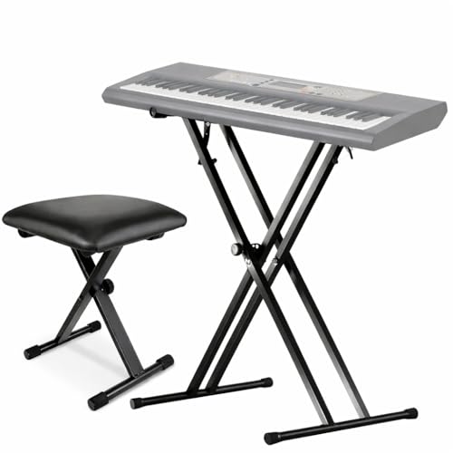 MOCKING BIRD Adjustable Keyboard Stand with Piano Bench| Foldable...
