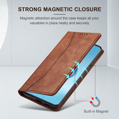 Image of Jasonyu Flip Wallet Case for OnePlus 12R,Brown