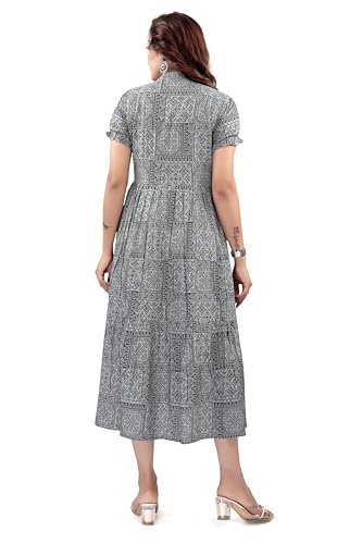 Image of B2F Women's Flared Anarkali Maternity Dress, Feeding Kurti with Concealed Zip for Pre & Post Pregnancy