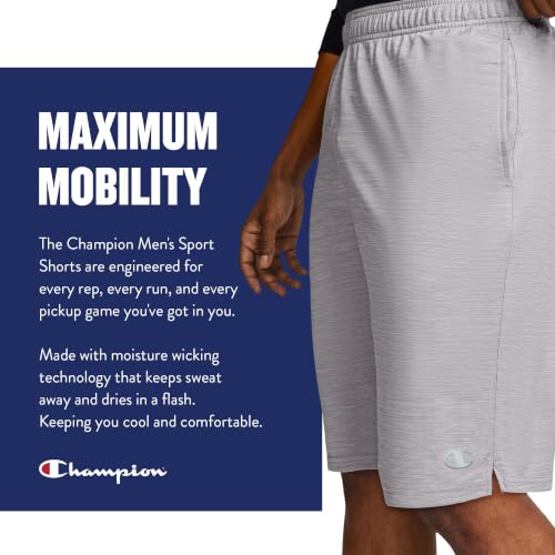Champion Men's Sport Shorts, Standard Fit, 10 Inch Inseam, Lightweight Fabric, Moisture-Wicking, Available in Regular and Big & Tall, Navy, XX-Large - image 6