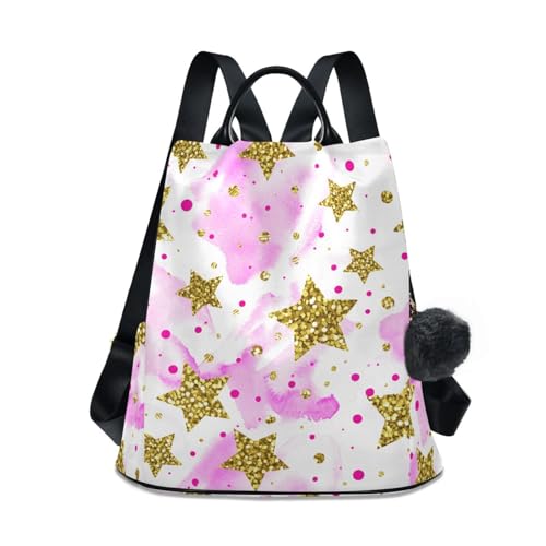 Sac à dos Tie Dye pour femme Gold Stars chic et antivol pour le voyage