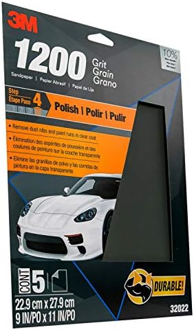 3M Auto Wet Or Dry Sandpaper 3 2/3 in x 9 in, 1000, 1500, 2000, 2500 Assorted Grit Pack, 5 Sheets