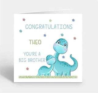 Personalised Congratulations on Becoming A Big Brother Card You're A Big Brother Card New Sibling New Baby Dinosaurs Card