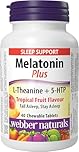 Webber Naturals Melatonin Plus, 1.5 mg of Melatonin with L-Theanine & 5-HTP, 40 Chewable Tablets, For Sleep Support, Vegan