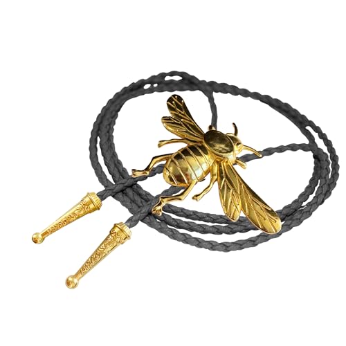 Image of Daisy Del Sol Gemstone Bolo Tie Braided Vegan Faux Leather Natural Stone Gold Handmade Necklace Adjustable Boho Western Jewelry