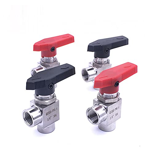 Vanne à bille à angle droit en acier inoxydable 304 robuste filetée 1/2 pouce - 6