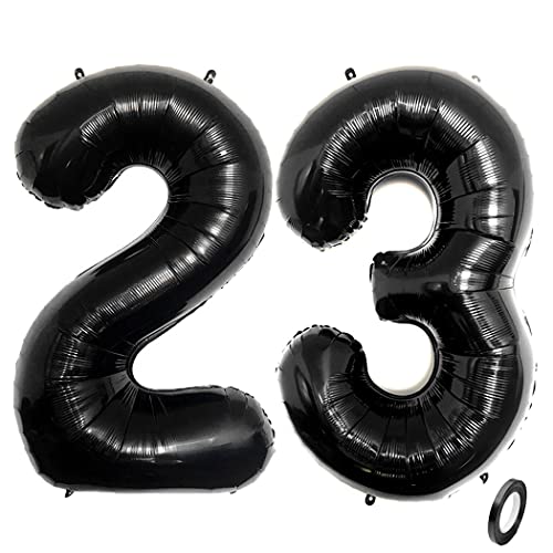 Aabellay Ballons en Mylar en forme de chiffre géant de 101,6 cm pour décoration de fête d'anniversaire - Noir 23