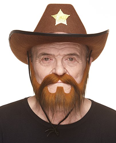 Fausse moustache et barbe rousse rousses auto-adhésives