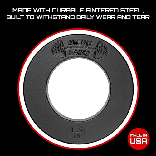 Image of Micro Gainz Calibrated Fractional Weight Plate Set of 2 Plates, Choose Set (.25LB-1.25LB), Designed for Olympic Barbells for Strength Training & Micro Loading Bar Weights, Made in USA