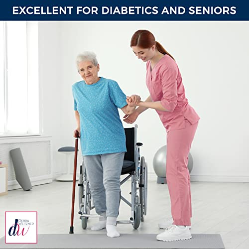 Debra Weitzner Diabetic Socks For Men and Women Loose Fit Non-Binding Cotton Crew Socks 6 Pairs 6