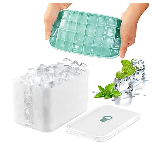 Ice Cube Tray, Silicone Ice Tray for Freezer, Ice Cube Tray with Lid and Storage Container