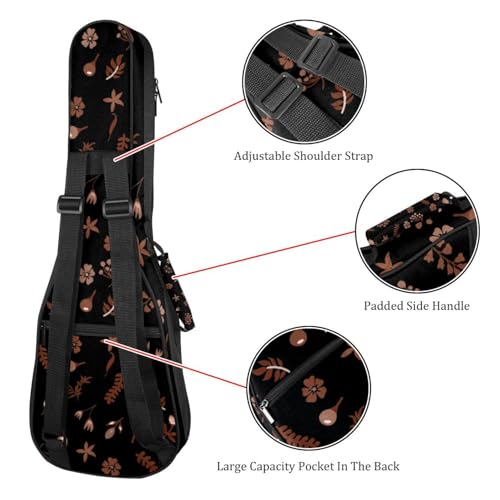 JRHEJTHH Housse imperméable pour ukulélé en tissu Oxford durable et élégant avec sac de rangement Motif fleurs sur fond bleu foncé, Multicolore., 25.9x9x3.1in/66x23x8cm, Moderne - Les Beatles, Paul McCartney, John Lennon, RIngo Starr, George Harrison JRHEJTHH Housse imperméable pour ukulélé en tissu Oxford durable et élégant avec sac de rangement Motif fleurs sur fond bleu foncé, Multicolore., 25.9x9x3.1in/66x23x8cm, Moderne – Image 4