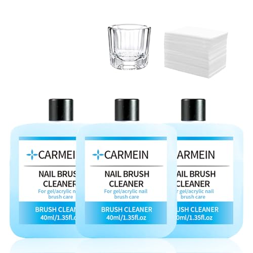Nail Brush Cleaner - Special for Gel/Nail Art Brushes &amp; Makeup Brush Care, Must-Have for Renewal, 40ml/1.35fl.oz (3pcs Nail Brush Cleaner)