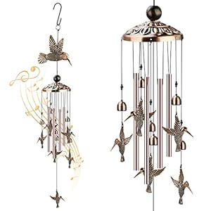 Kolibrie Windgong LINGSFIRE Bell Wind Chimes Outdoor & Indoor Decoratie Grote Metalen Windgong 35 inch Retro Messing…