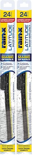 Rain-X Latitude 2-in-1 Wiper Blades, 24 Inch | Water Repellent | Pack of 2 | Automotive Replacement
