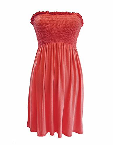 Ladies Summer Short Bandeau Strapless Dress
