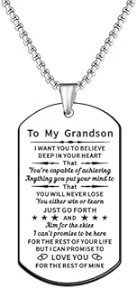 JMIMO Grandson Necklace Grandson Gifts from Grandad Grandma Nanny Grandson Birthday Gifts Graduation Christmas Inspirational Necklace Gift