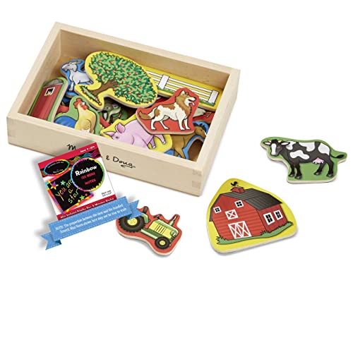 Melissa & Doug Farm Wooden 92791 le coffret cadeau idéal avec aimants en bois