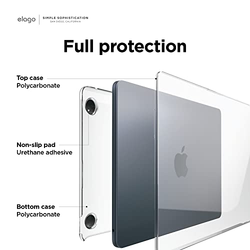 【elago】 MacBook Air M4 M3 M2 対応 ケース 傷防止 シンプル 薄型 半 透明 ハードケース 衝撃 吸収 ハード クリア カバー [ MacBookAir 13.6inch マックブックエアー 13.6インチ 2025 2024 2022 対応 ] SLIM HARD CASE クリア