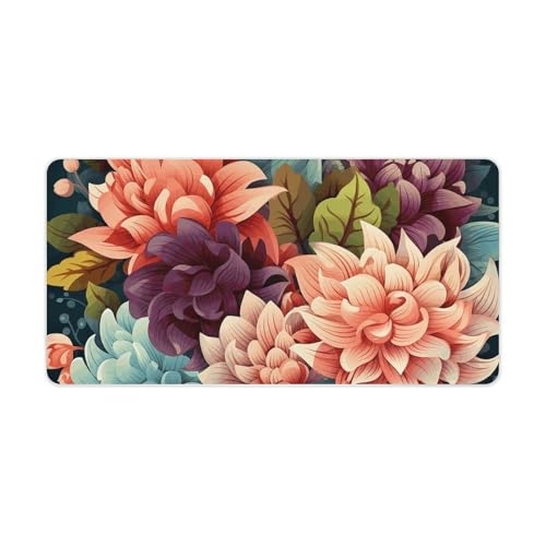Tapis de bureau en cuir à fleurs 60x30 cm pour embellir votre espace de télétravail