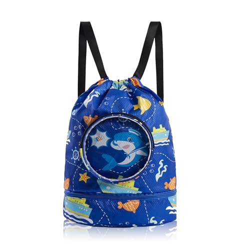 Mochila Cuerdas Infantil, Bolsas de deporte infantiles compartimento con zapatos bolsa natacion infantil mochila de cuerdas niño mochila natacion niño bolso de playa para niños y niñas PE (Estilo 2)