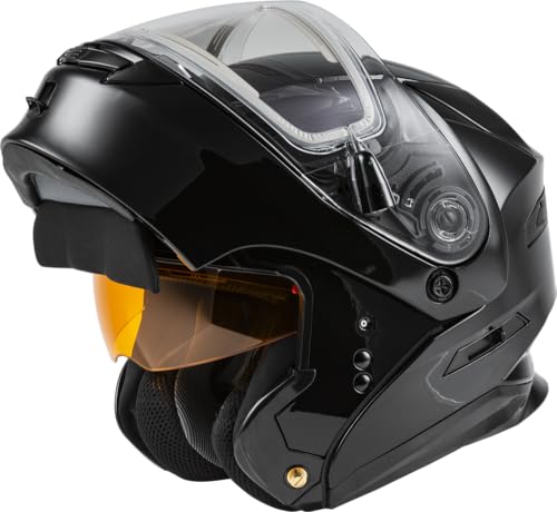 GMAX MD-01S, DOT Approved Modular Helmet, Electric Dual Lens Shield for Snow & Motor Sports, (Black, XX-Large)