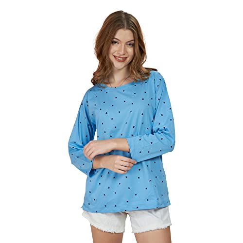 Image of WEET Women Cotton Round Neck 3 /4 Sleeve Regular Fit Tshirt