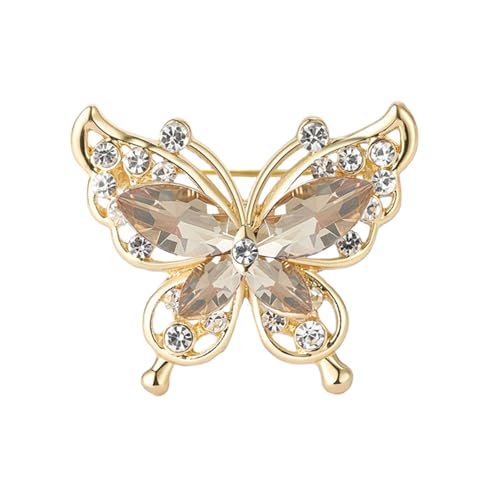 Image of coadipress Butterfly Brooch Pins Chic Romantic Elegant Rhinestone Crystal Insect Brooch Pin Women Corsage Scarf Shawl Clothing Accessories Wedding Party Banquet