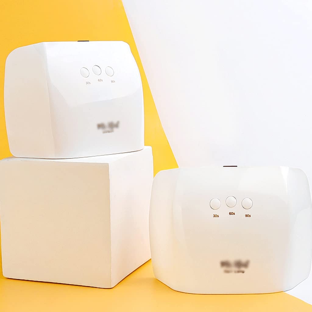 Nagellampe UV-LED. Nagellampe 48W Infrarotinduktionsnagellicht LCD Display Nageltrockner hochwertige kleine quadratische Lampe Spezial for Nagel-Salon Schnelles Trocknen (Color : White)