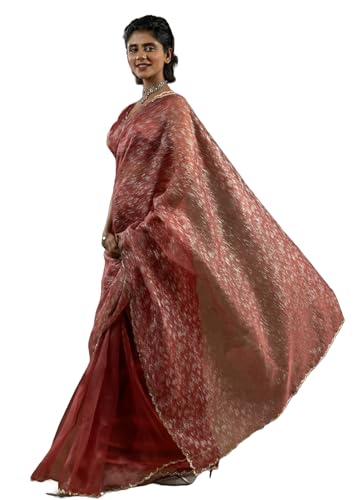 Sari traditionnel 12827 en organza pour vos grandes célébrations