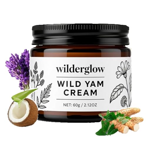 Wilderglow Wild Yam Cream, Moisturizing Body Cream with Vitamin E Aloe Vera, Soothing Plant-Based Moisturizer - Support for Menopause, Lavender & Coconut Oil for Women (1)
