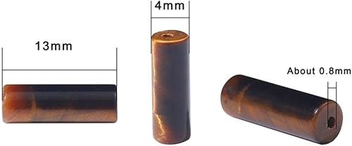 Miniatura 3 de Cuentas sueltas cilíndricas cilíndricas manuales con forma de tubo de piedra azul natural de 0.157 x 0.512 in para hacer pulseras, aretes, joyería