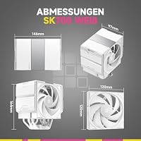 Sudokoo SK700 Weiß CPU Kühler AM5: CPU Cooler, AM5 Exklusiv, Prozessorlüfter mit Single Tower, 120mm PWM PC Lüfter FDB, 7 Heatpipes, Werkzeuglose Lüftermontage, RAM-Kompatibilität, Leiser Betrieb – Ansicht 4