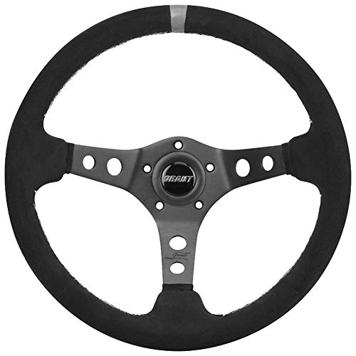 Grant 694 Suede Wrapped Racing Steering Wheel with Grey Top Marker