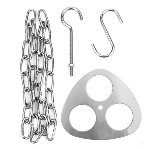 Campfire Tripod Grill, Camping Tripod Grill Board Portable Stainless Steel Tripod Hanging Rack Pot Chain Hanger Outdoor Dining Set