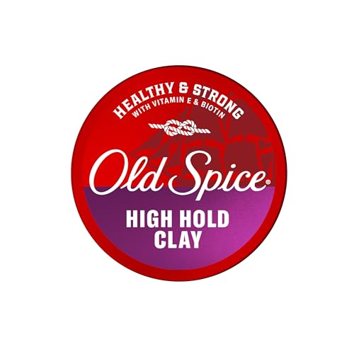 Old Spice High Hold Clay for Men, Healthy & Strong with Vitamin E & Biotin, Men's Hair Styling Clay, High Hold, Matte Finish, 2.22 oz