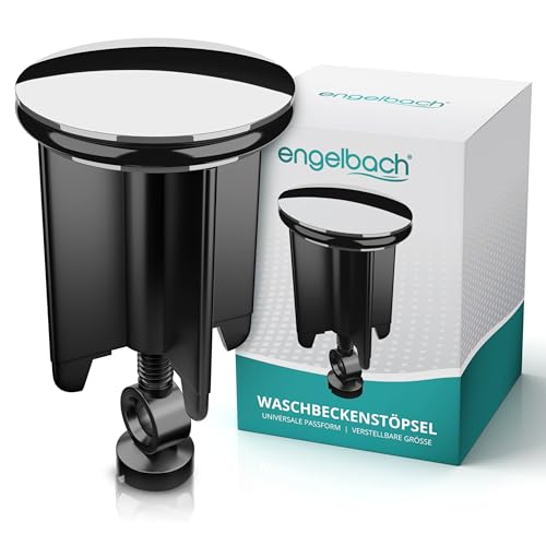 Engelbach Waschbeckenstöpsel 40mm Universal - wackelfrei rostfrei & langlebig - Abflussstopfen Stöpsel für Waschbecken & Bidets mit höhenverstellbarer Schraube