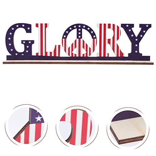 Adornos del Alfabeto Americano PRETYZOOM de Madera para Decoración de Escritorio Patriótica de 4to de Julio 7