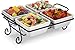 KooK 4-Piece Condiment Dish, Serving Set with Metal Rack, Ceramic Make, Great for Vegetables, Candies, Nuts, Dips