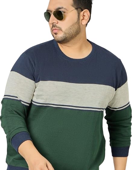 austivo Man Striper Round Neck Sweatshirt-picture-23